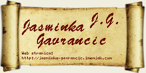 Jasminka Gavrančić vizit kartica